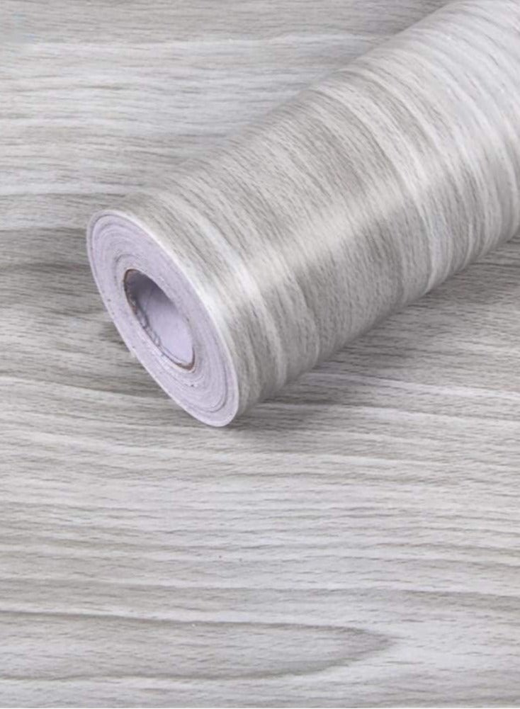 Grey Wood Colored Contact Paper, Peel and Stick Self-Adhesive Wallpaper, Decorative Vinyl Waterproof, 300 x 40cm - Image 1